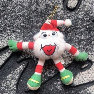 Dan Dee Vintage Festive Plush Santa Toy with Red and Green Accents Ornament 5"